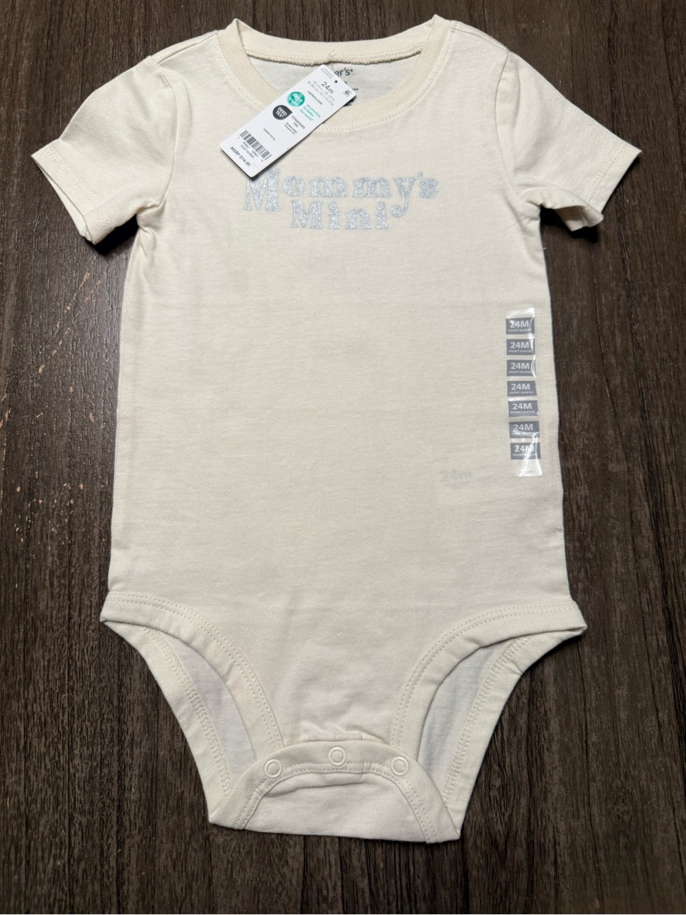 Carter's Cream Short-Sleeve One-Piece with 'Mommy's Mini' Text